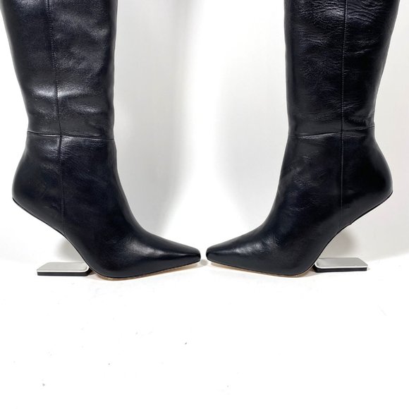 CULT GAIA Black Leather Knee High 'Yasmina' Boots - Picture 9 of 12